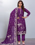 stylish purple viscose designer party wear readymade salwar suit with purple gadwal silk 13636-acy3930 Front View